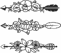 Floral arrow wall sign - For Laser Cut DXF CDR SVG Files - free download
