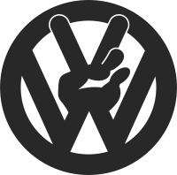 volkswagen Logo - Para archivos DXF CDR SVG cortados con láser - descarga gratuita