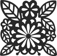floral leaves tree wall arts - For Laser Cut DXF CDR SVG Files - free download