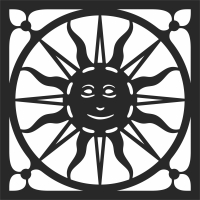 Sun pattern wall design - For Laser Cut DXF CDR SVG Files - free download