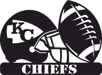 Kansas City Chiefs NFL helmet LOGO - Para archivos DXF CDR SVG cortados con láser - descarga gratuita