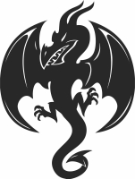dragon silhouette wall art - For Laser Cut DXF CDR SVG Files - free download