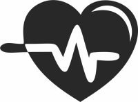 Medical Symbol heart beats - For Laser Cut DXF CDR SVG Files - free download