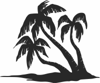Coconut Tree clipart - Para archivos DXF CDR SVG cortados con láser - descarga gratuita