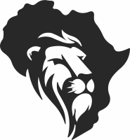 African Lion wall decor - For Laser Cut DXF CDR SVG Files - free download