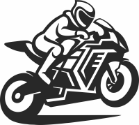biker race motorcycle - Para archivos DXF CDR SVG cortados con láser - descarga gratuita