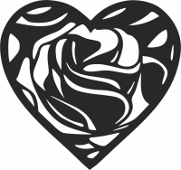 Heart with floral pattern - For Laser Cut DXF CDR SVG Files - free download