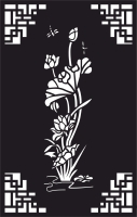 decorative panel door wall screen flower pattern - Para archivos DXF CDR SVG cortados con láser - descarga gratuita