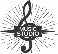 music studio logo sign - Para archivos DXF CDR SVG cortados con láser - descarga gratuita