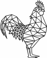 geometric chicken rooster cliparts - fichier DXF SVG CDR coupe, prêt à découper pour plasma routeur laser