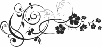 flowers Wall art decor - For Laser Cut DXF CDR SVG Files - free download