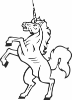 Standing Unicorn horse - Para archivos DXF CDR SVG cortados con láser - descarga gratuita