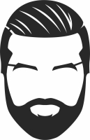 Barbershop hairdresser Man clipart - Para archivos DXF CDR SVG cortados con láser - descarga gratuita