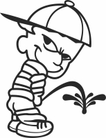 pissing kids cartoons - For Laser Cut DXF CDR SVG Files - free download