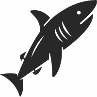 shark wall design fish clipart - fichier DXF SVG CDR coupe, prêt à découper pour plasma routeur laser