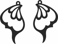 butterfly wing earrings - Para archivos DXF CDR SVG cortados con láser - descarga gratuita