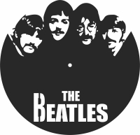 beatles Wall Clock - For Laser Cut DXF CDR SVG Files - free download