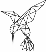 Geometric Polygon Hummingbird - fichier DXF SVG CDR coupe, prêt à découper pour plasma routeur laser
