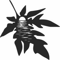Sunset leaf scene - Para archivos DXF CDR SVG cortados con láser - descarga gratuita