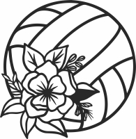 floral Volleyball clipart - For Laser Cut DXF CDR SVG Files - free download