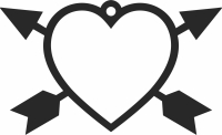 Heart arrows ornament - Para archivos DXF CDR SVG cortados con láser - descarga gratuita