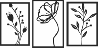 flowers Wall floral Art - Para archivos DXF CDR SVG cortados con láser - descarga gratuita