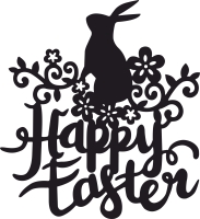 happy easter egg bunny design - For Laser Cut DXF CDR SVG Files - free download