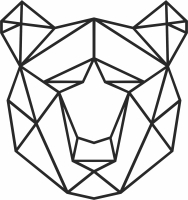 Geometric Polygon bear - For Laser Cut DXF CDR SVG Files - free download