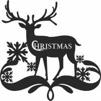 Christmas deer wall art - For Laser Cut DXF CDR SVG Files - free download
