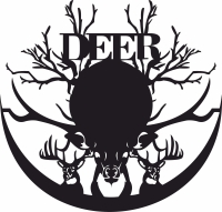 deer vinyl clock - For Laser Cut DXF CDR SVG Files - free download