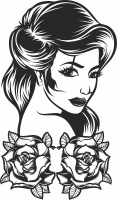 beautiful women with flowers - For Laser Cut DXF CDR SVG Files - free download