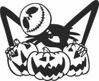 Nightmare Before Christmas pumkin halloween - Para archivos DXF CDR SVG cortados con láser - descarga gratuita