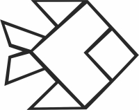 Geometric Polygon fish - Para archivos DXF CDR SVG cortados con láser - descarga gratuita