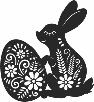 bunny egg easter sign - Para archivos DXF CDR SVG cortados con láser - descarga gratuita