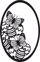 happy easter egg butterfly design - For Laser Cut DXF CDR SVG Files - free download