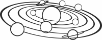 solar system planets cliparts - For Laser Cut DXF CDR SVG Files - free download