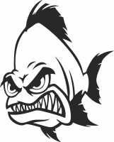 cartoon angry fish - Para archivos DXF CDR SVG cortados con láser - descarga gratuita