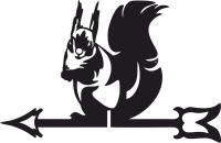 squirrel in arrow - For Laser Cut DXF CDR SVG Files - free download