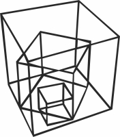 Geometric Polygon cube - fichier DXF SVG CDR coupe, prêt à découper pour plasma routeur laser