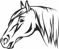 Horse head clipart - For Laser Cut DXF CDR SVG Files - free download