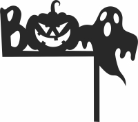 Boo halloween corner stake clipart - For Laser Cut DXF CDR SVG Files - free download