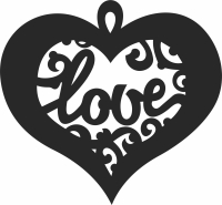 I love you heart ornaments - For Laser Cut DXF CDR SVG Files - free download