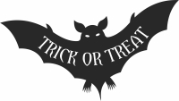 trick or treat Bat halloween clipart - Para archivos DXF CDR SVG cortados con láser - descarga gratuita