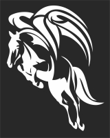 Pegasus horse clipart - For Laser Cut DXF CDR SVG Files - free download