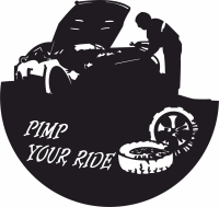 Pimp Your Ride Vinyl Clock - Para archivos DXF CDR SVG cortados con láser - descarga gratuita