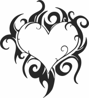 Heart wall sign - For Laser Cut DXF CDR SVG Files - free download