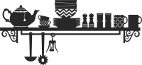 kitchen set wall clipart - Para archivos DXF CDR SVG cortados con láser - descarga gratuita