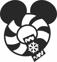 Mickey Mouse Snowflake christmas art - For Laser Cut DXF CDR SVG Files - free download
