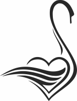 swan heart cliparts - For Laser Cut DXF CDR SVG Files - free download