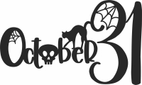 halloween october 31 clipart - Para archivos DXF CDR SVG cortados con láser - descarga gratuita